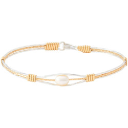 Ronaldo Guardian Angel Gold and Silver Pearl Bracelet